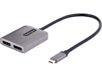 StarTech USB-C to Dual DisplayPort 1.4 Video Adapter, Male to Female, Gray (MST14CD122DP)