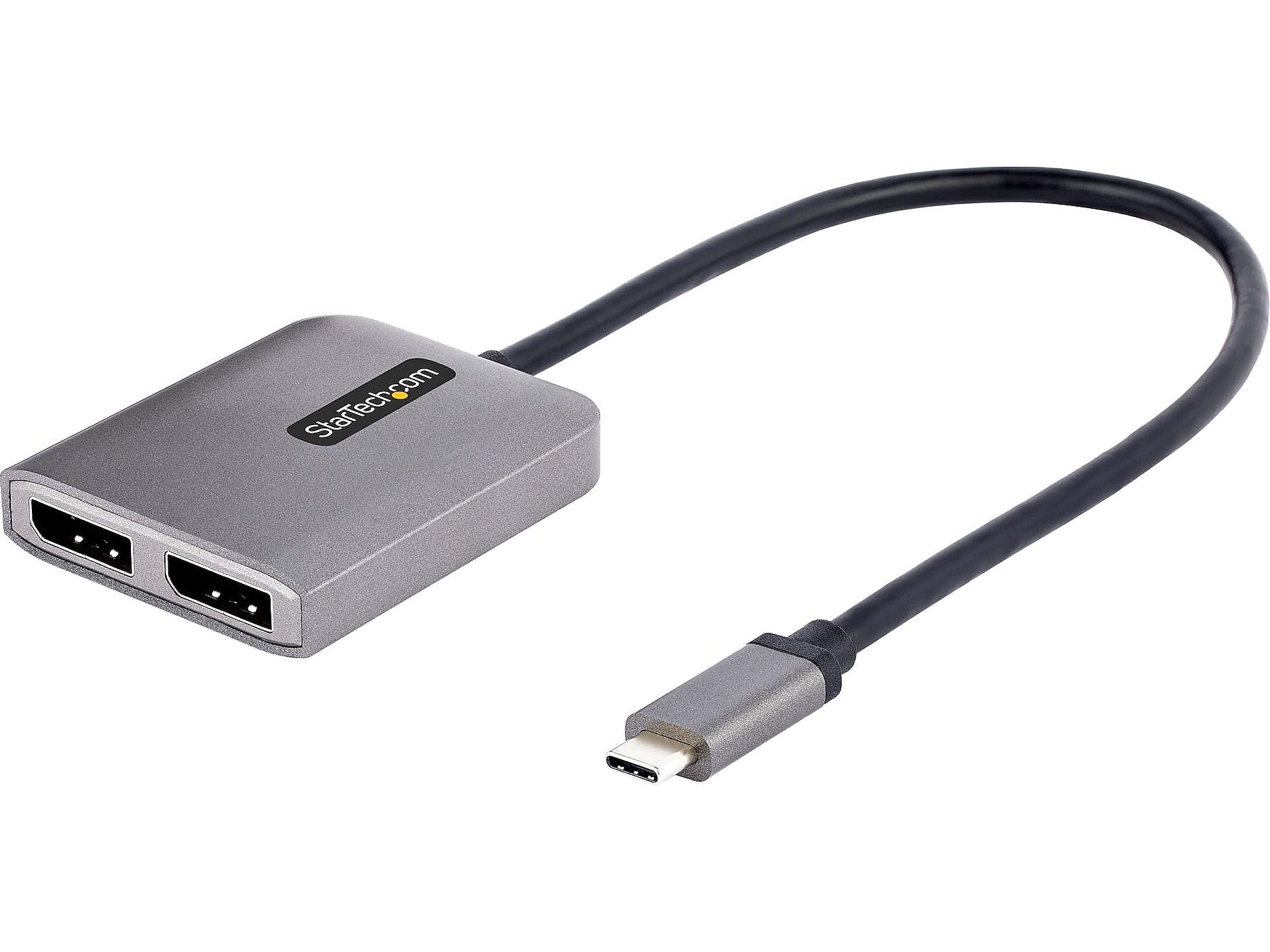 StarTech USB-C to Dual DisplayPort 1.4 Video Adapter, Male to Female, Gray (MST14CD122DP)