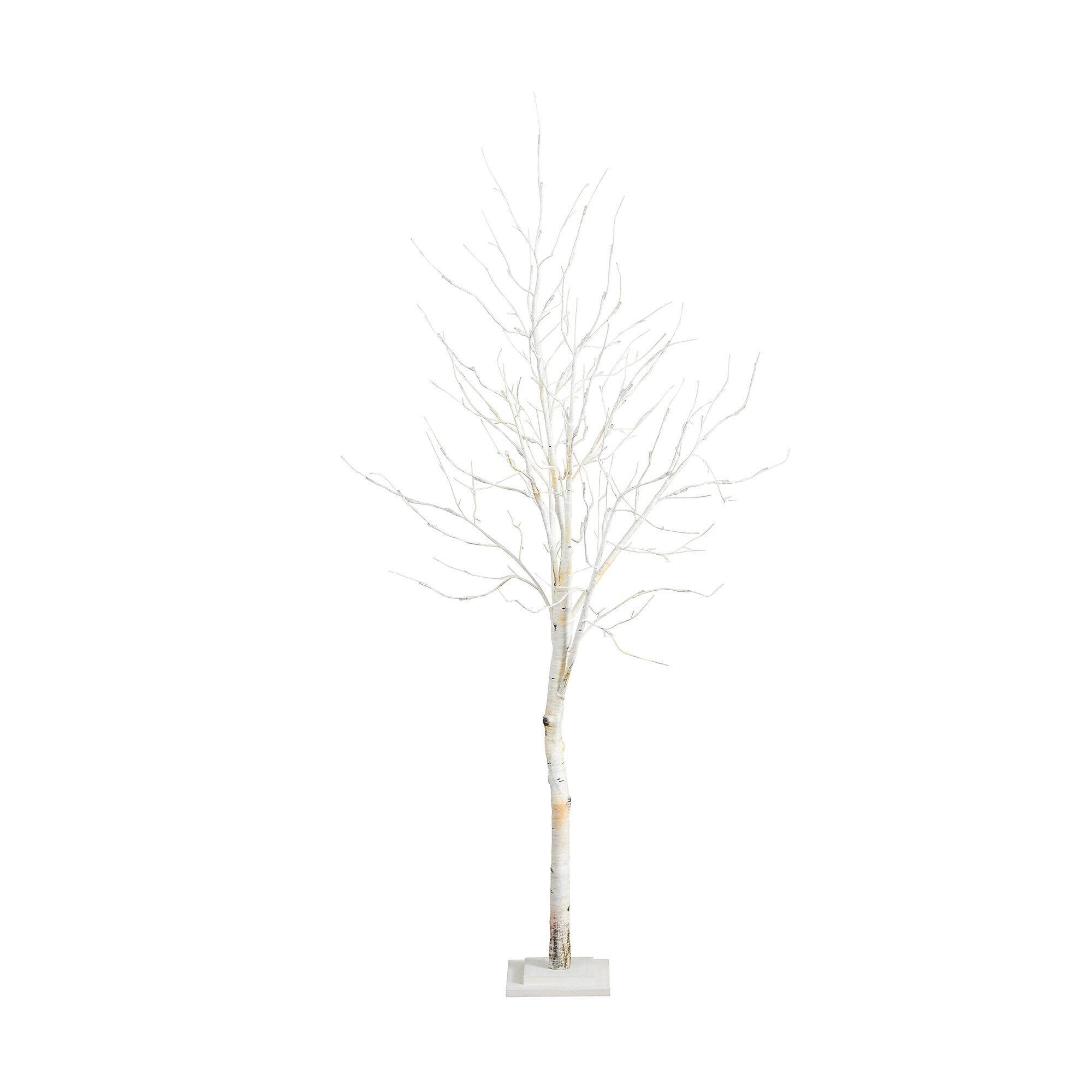Nearly Natural 6-ft Pre-Lit Artificial White Birch Tree with 90 White LED Lights (T4931)