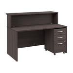 Bush Business Furniture Arrive 60"W Reception Desk with Shelf and Mobile File Cabinet, Storm Gray (ARV002SG)