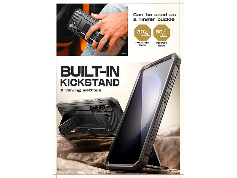 SUPCASE Unicorn Beetle Pro Rugged Case for Samsung Galaxy S24, Shock Absorbing, Black (GS24UBPR2SBK)
