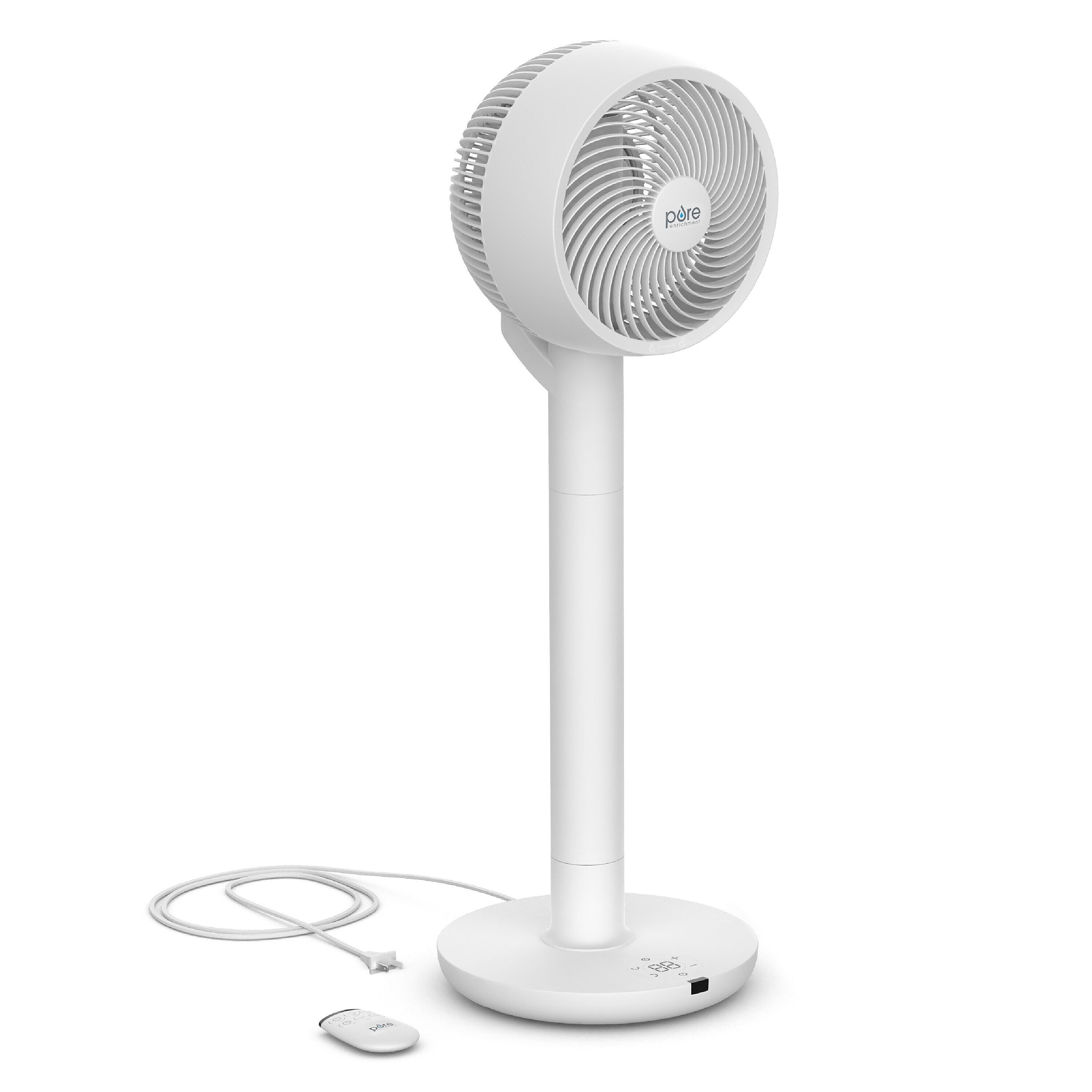 Pure Enrichment 2-in-1 Oscillating Floor Fan, 10-Speed, White (PEFANDUO)