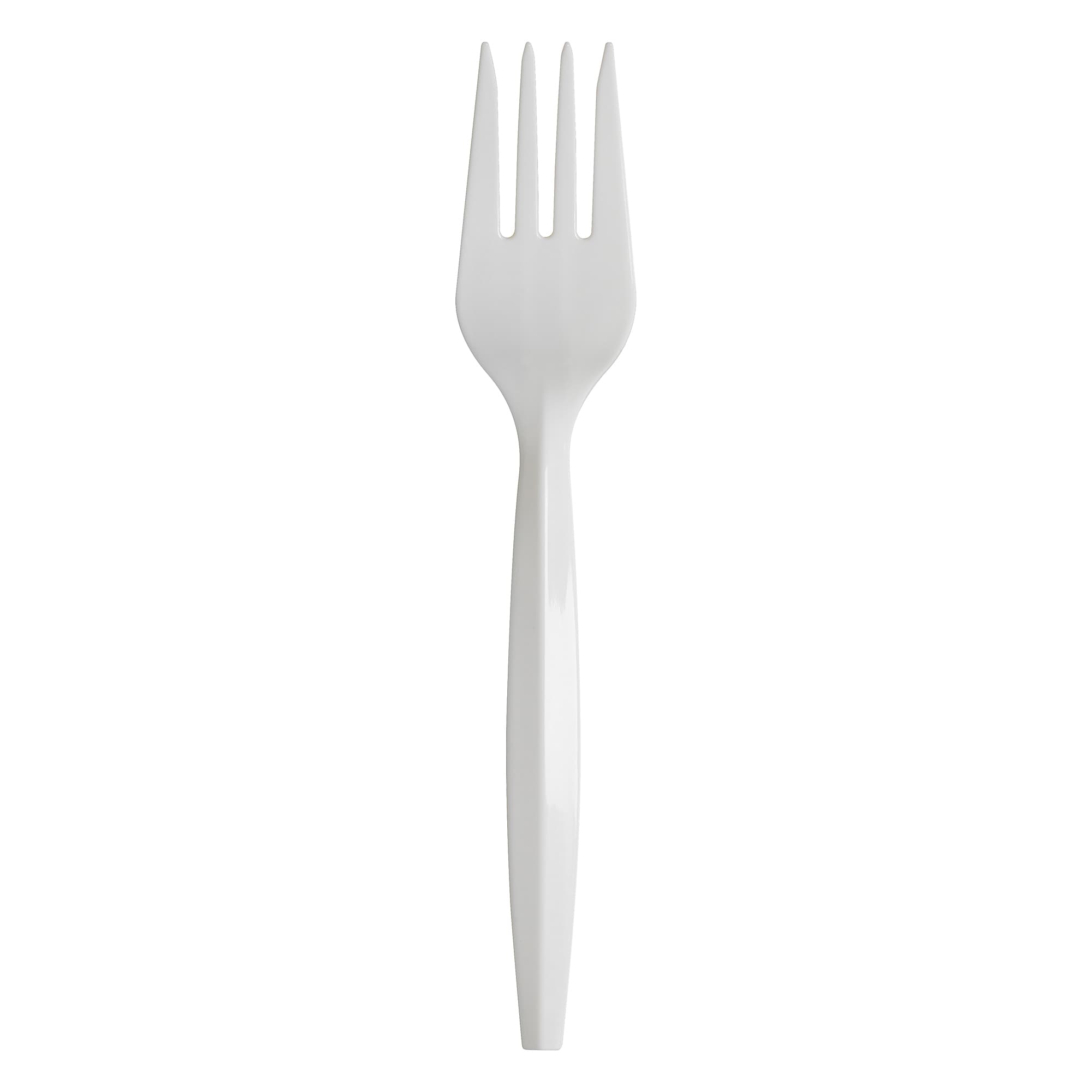 Dixie Plastic Fork 6", Medium-Weight, White, 1000/Pack (PFM21)
