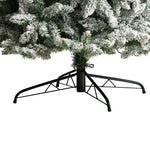Nearly Natural 10-ft Slim Flocked Montreal Fir Artificial Christmas Tree with 800 Warm White LED Lights (T3314)