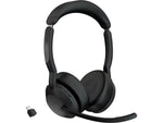 jabra Evolve2 55 Wireless Noise Canceling Bluetooth Stereo Headset, USB-C Adapter, MS Certified (25599-999-899-01)