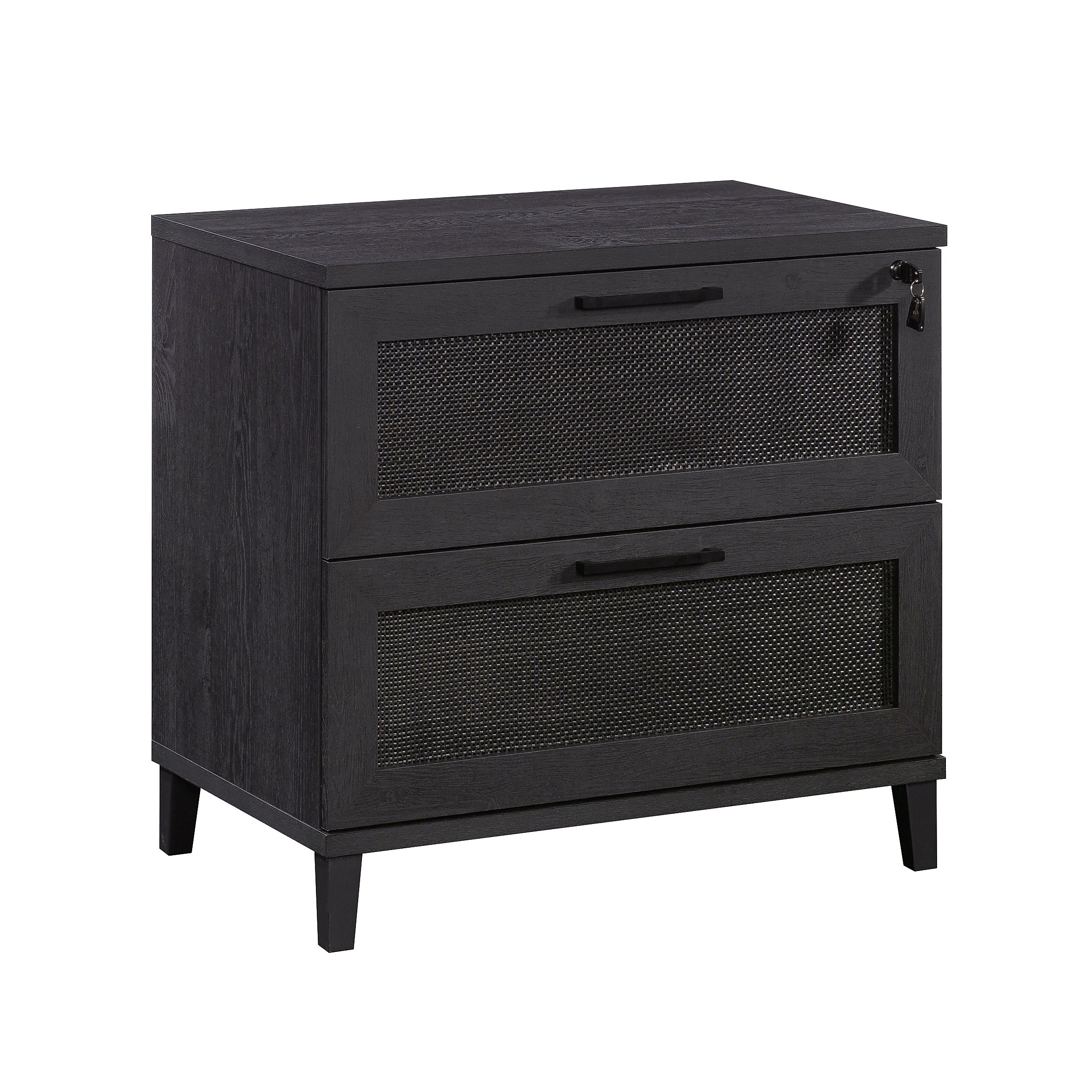 Sauder Tiffin Line Commercial 2-Drawer Lateral File Cabinet, Letter/Legal Size, Lockable, 31"W x 20"D, Raven Oak (433269)