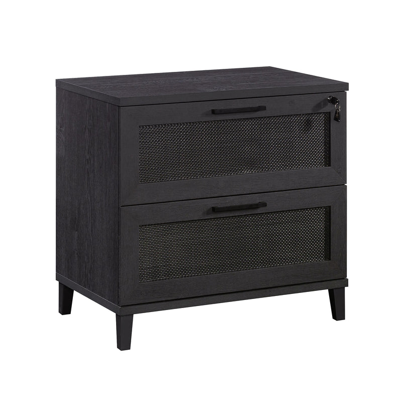 Sauder Tiffin Line Commercial 2-Drawer Lateral File Cabinet, Letter/Legal Size, Lockable, 31"W x 20"D, Raven Oak (433269)