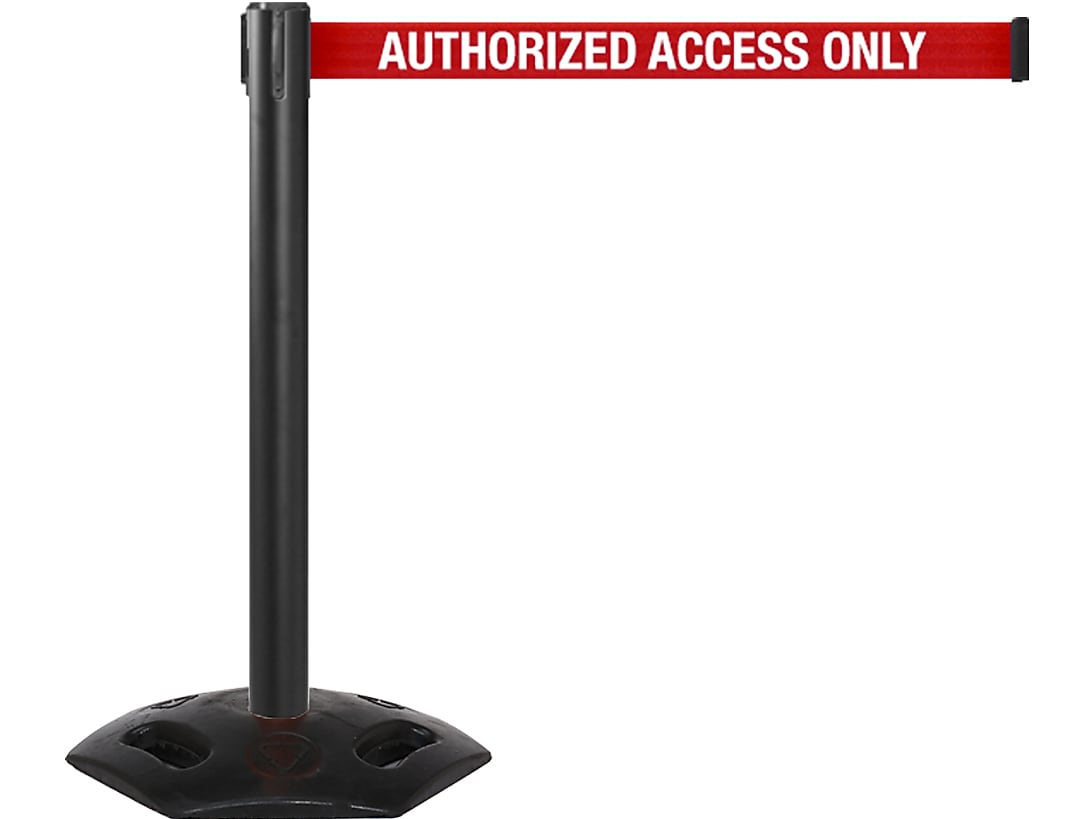 Queue Solutions WeatherMaster 250 11' Retractable Belt Barrier, Red (WMR250B-RWA110)