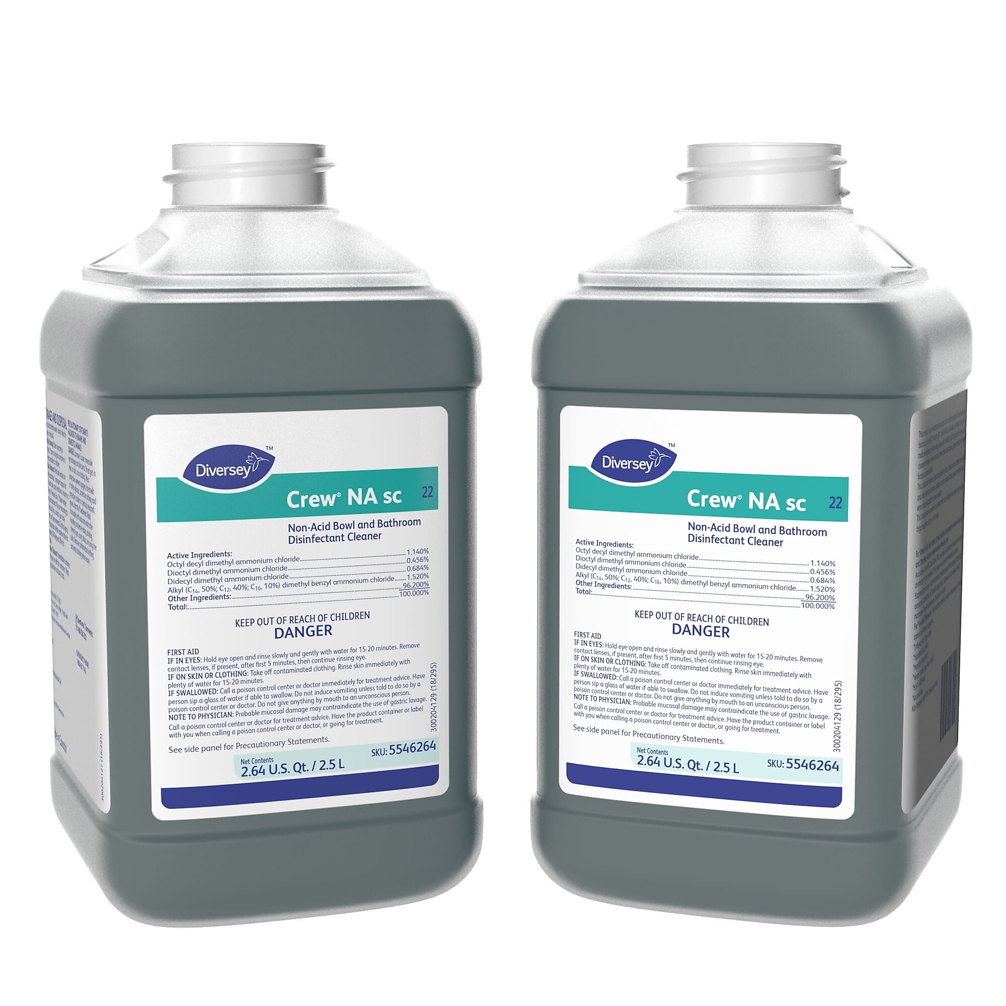 Crew Non Acid SC Disinfectant for Diversey J-Fill, Floral, 2.5 L / 2.64 U.S. Qt., 2/Carton (5546264)