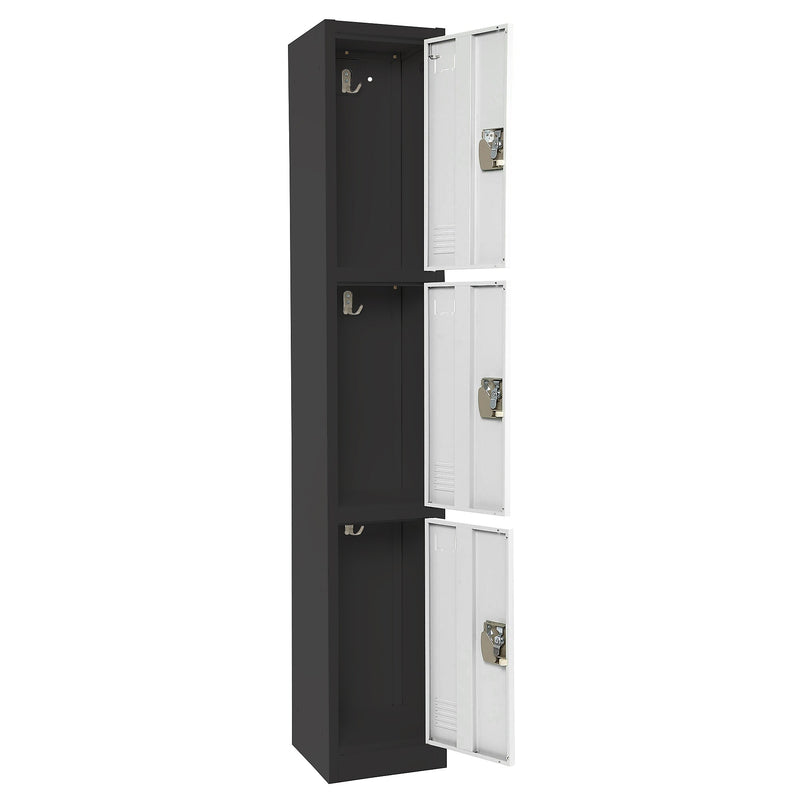 AdirOffice 72'' 3-Tier Black and White Storage Locker (ADI629-203-B-W)