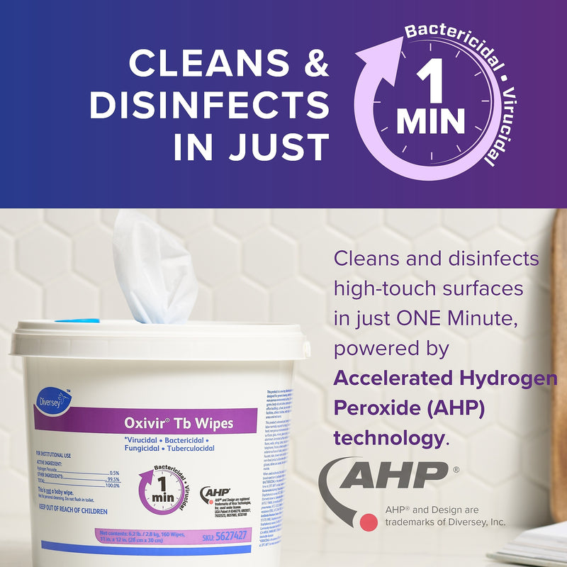 Diversey Oxivir Tb Disinfecting Wipes, 160 Wipes/Container, 4/Carton (5627427)
