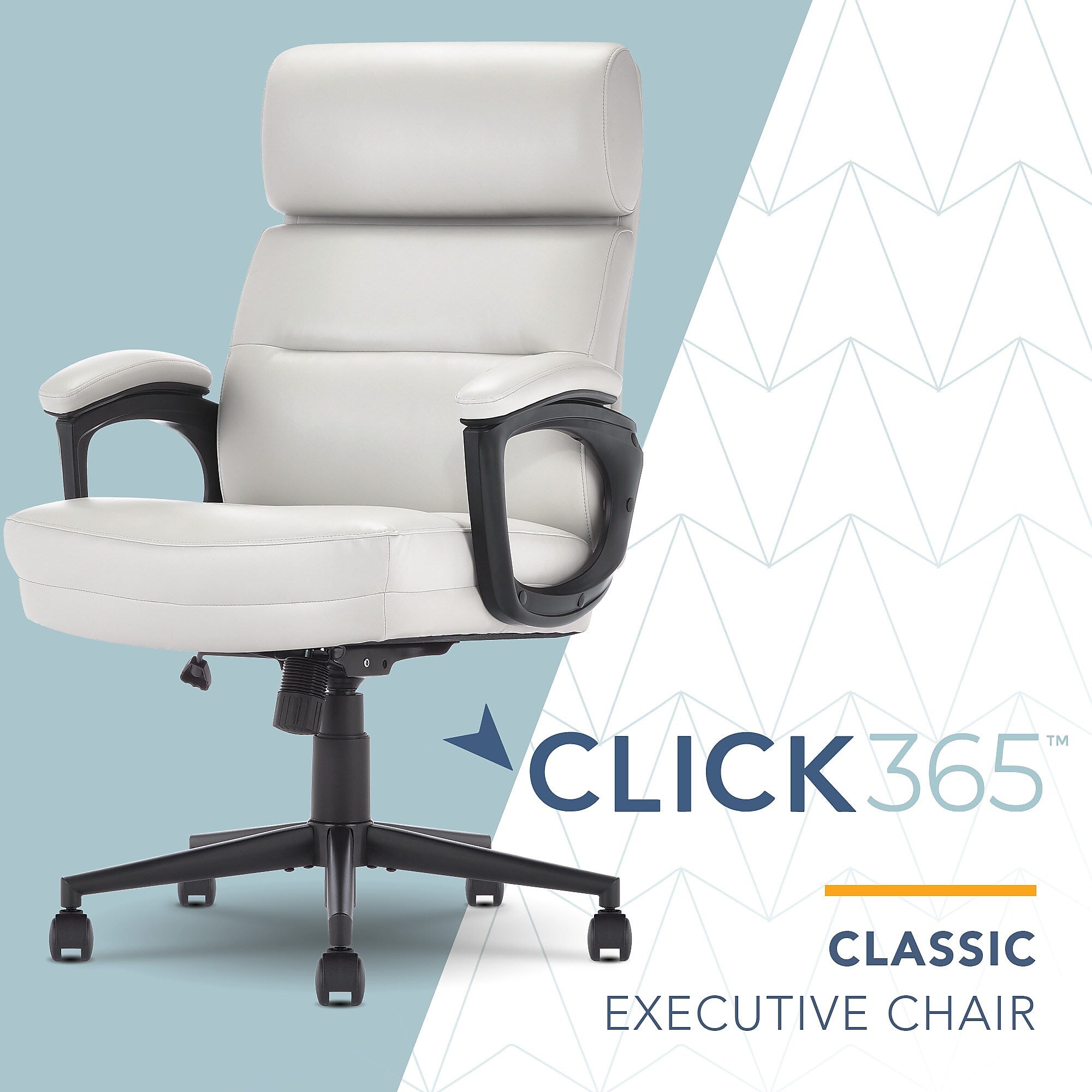 Click365 Classic Ergonomic Bonded Leather Swivel Executive Chair, Light Gray (CCHR10022C)
