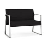 Lesro Waterfall 43"W Fabric Loveseat, Open House Black/Silver (WF1531.SSV-01OHBK)