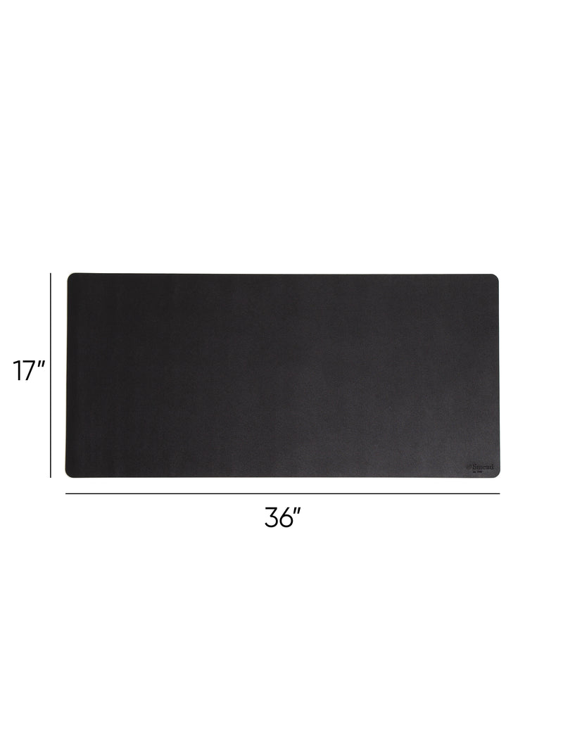 Smead Large Vegan Leather Anti-Slip Faux Leather Desk Pad, 36" x 17", Charcoal (SMD64828)