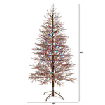 Nearly Natural 7-ft Frosted Berry Twig Artificial Christmas Tree with 450 Multicolored Gum Ball LED Lights (T3258)