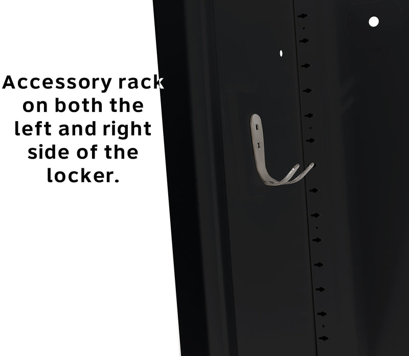 AdirOffice 72"H Single Tier Black/White Storage Locker (ADI629-201-B-W-DL)