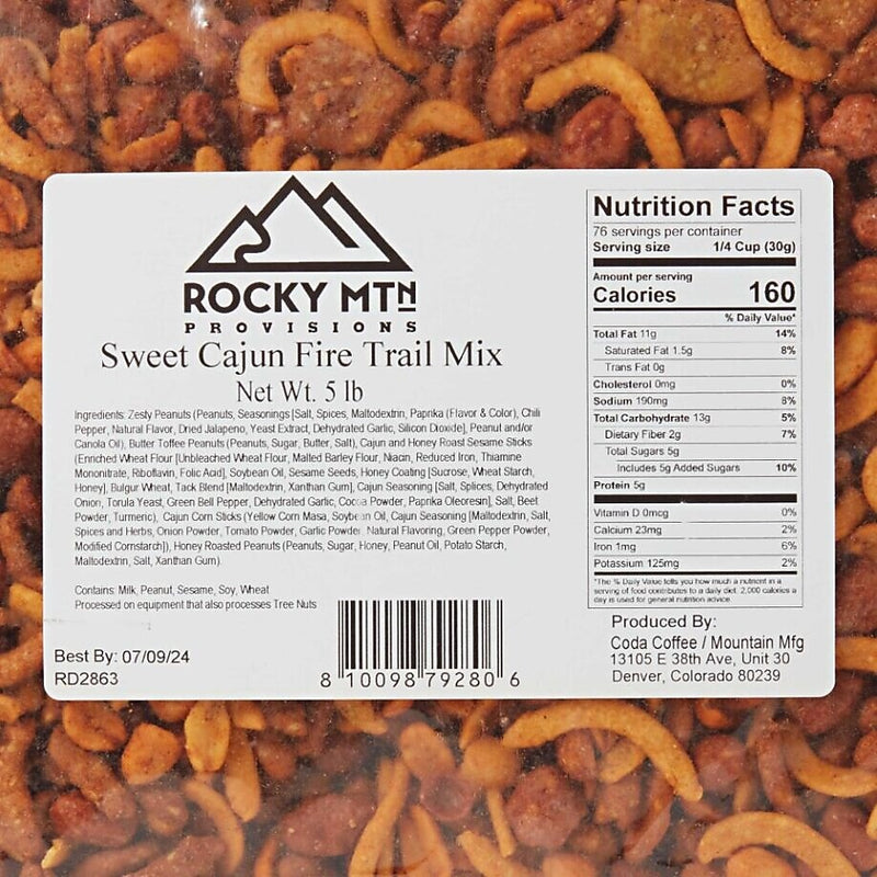Mountain Manufacturing Sweet Cajun Fire Roasted Trail Mix, 80 oz., 4/Carton (92803)