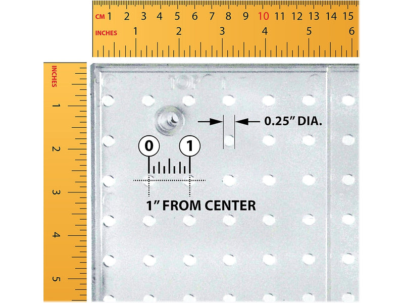 Azar 24" x 24" Pegboard 12 Small Bucket Accessory Organizer Kit, Clear, Each (700617-CLR)