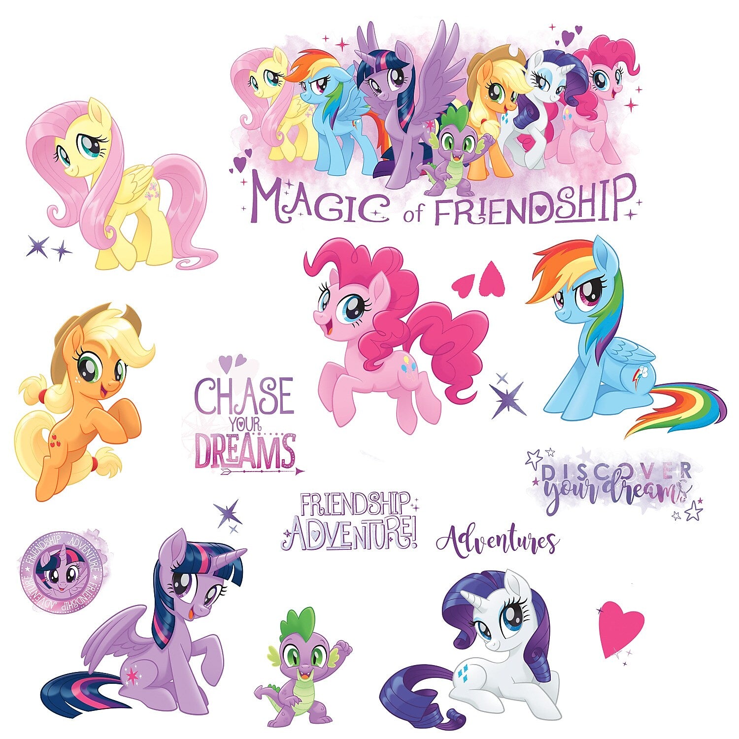 York Wallcoverings My Little Pony The Movie With Glitter Children's Decals (RMK3551SCS)