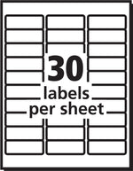 PRES-a-ply Laser/Inkjet Address Labels, 1" x 2-5/8", White, 3,000 Labels/Box (30600)