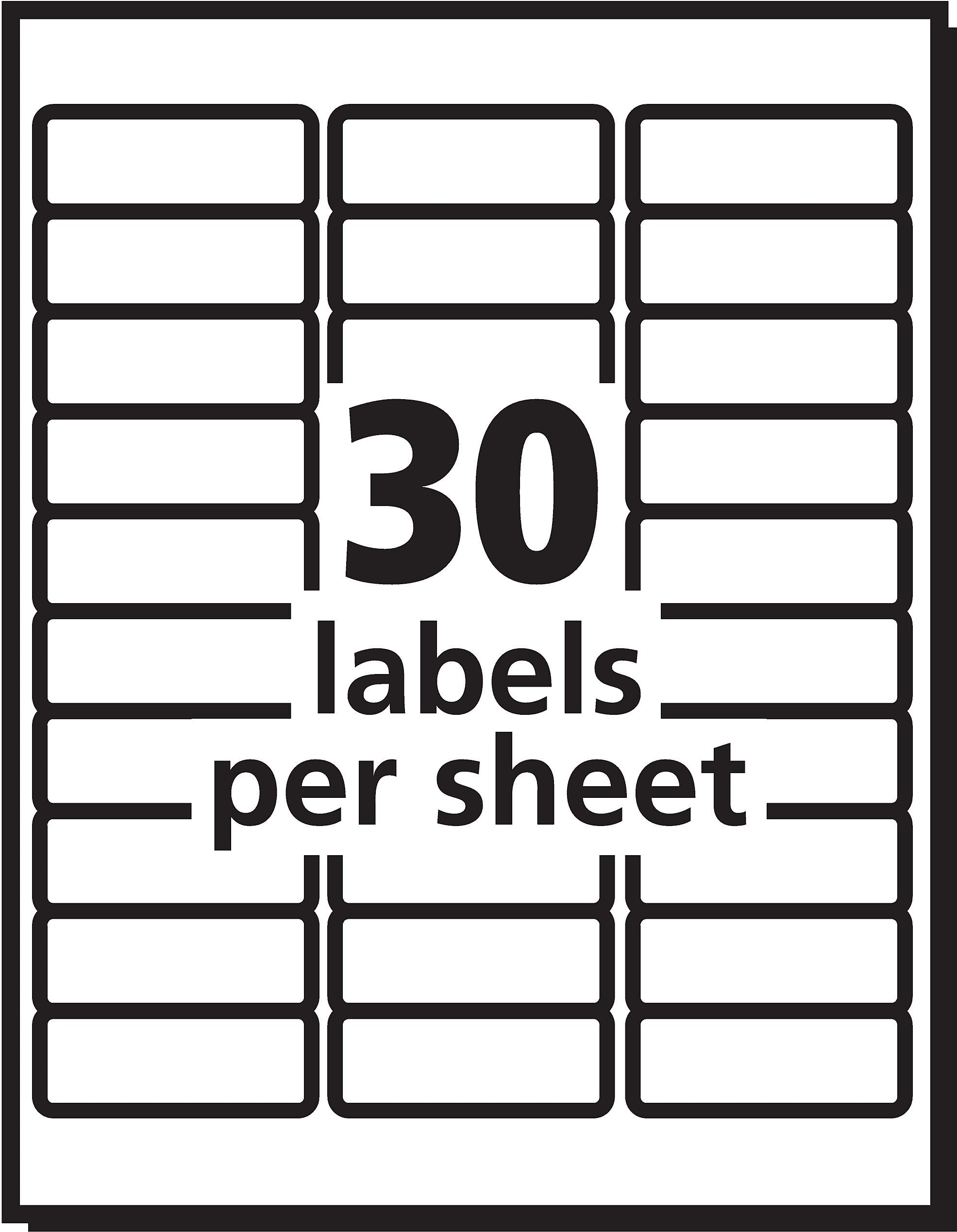 PRES-a-ply Laser/Inkjet Address Labels, 1" x 2-5/8", White, 3,000 Labels/Box (30600)