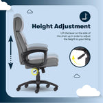 Serta Comfort Big & Tall Ergonomic Bonded Leather Swivel Executive Chair, Gray (CHR10131C)
