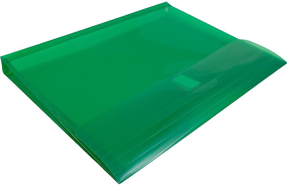 JAM Paper Premium Plastic Document File, Letter, Green, 3/Pack (218V1GRX3)