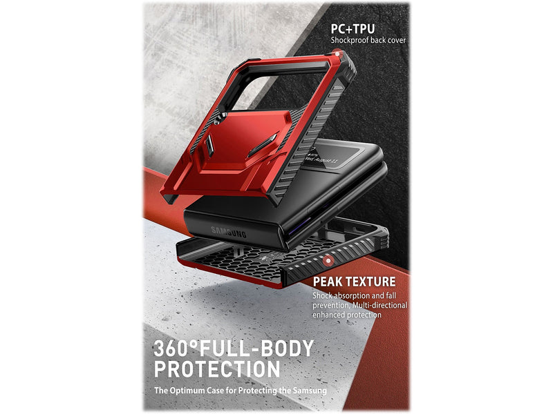 i-Blason Armorbox Metallic Red Rugged Case for Samsung Galaxy Z Flip4 (Galaxy2022-ZFlip4-5G-Armorbox-Ruddy)