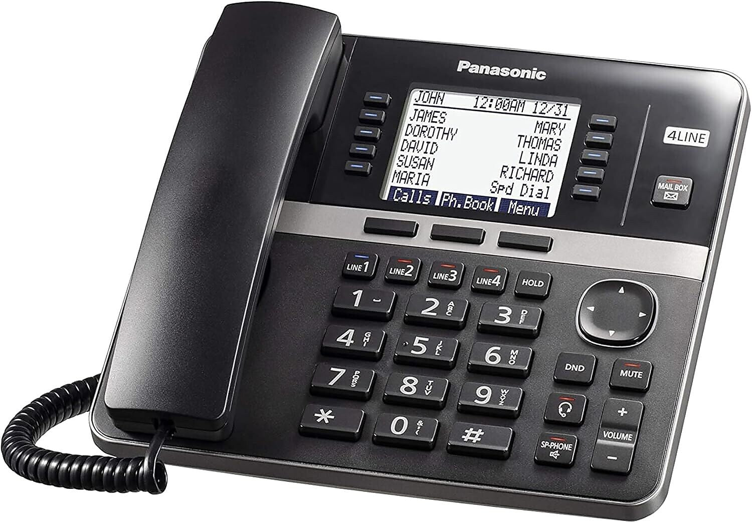 Panasonic KX-TGWA40 Corded Speakerphone Office Phone Extension Accessory, Black (KX-TGWA40B)
