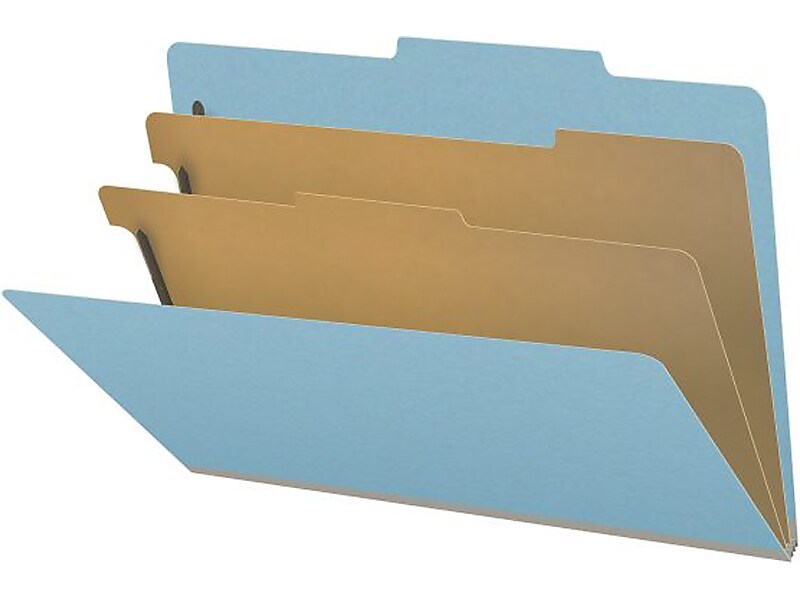 Medical Arts Press Pressboard Classification Folder, 2 Dividers, 2" Expansion, Legal Size, Blue, 10/Box (DV-T52-26-3BLU)