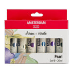 Amsterdam Pearlescent Acrylic Paint, Assorted Colors, 6/Pack (AMS17820506)