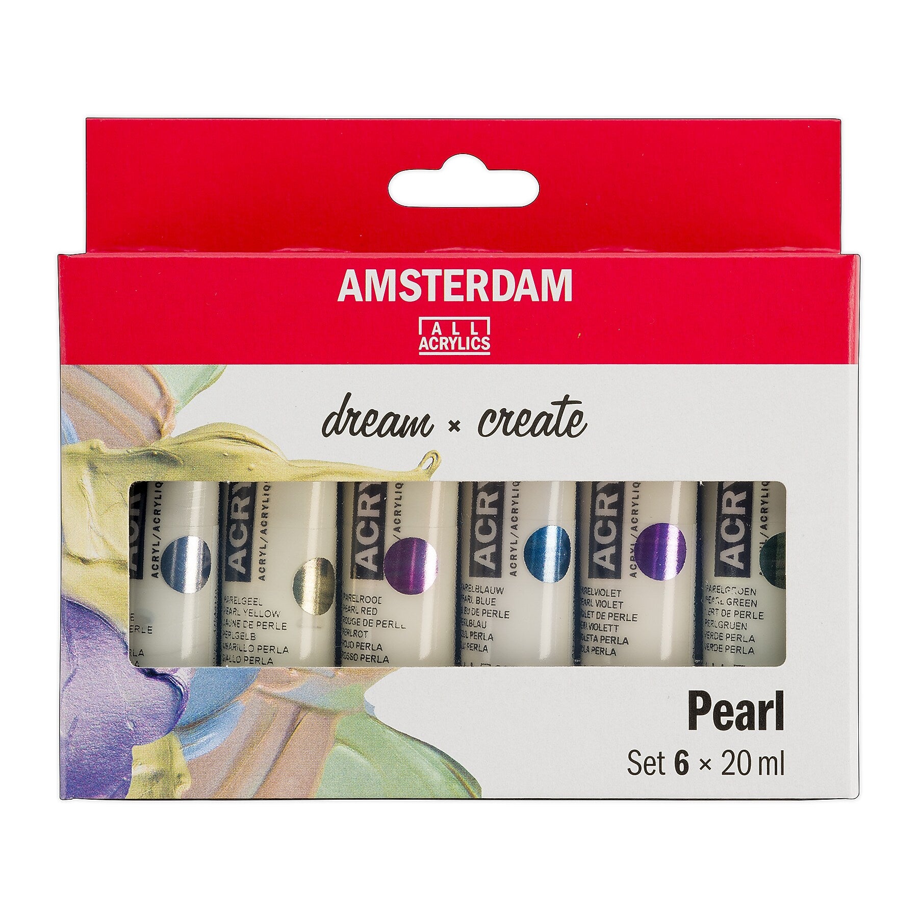 Amsterdam Pearlescent Acrylic Paint, Assorted Colors, 6/Pack (AMS17820506)
