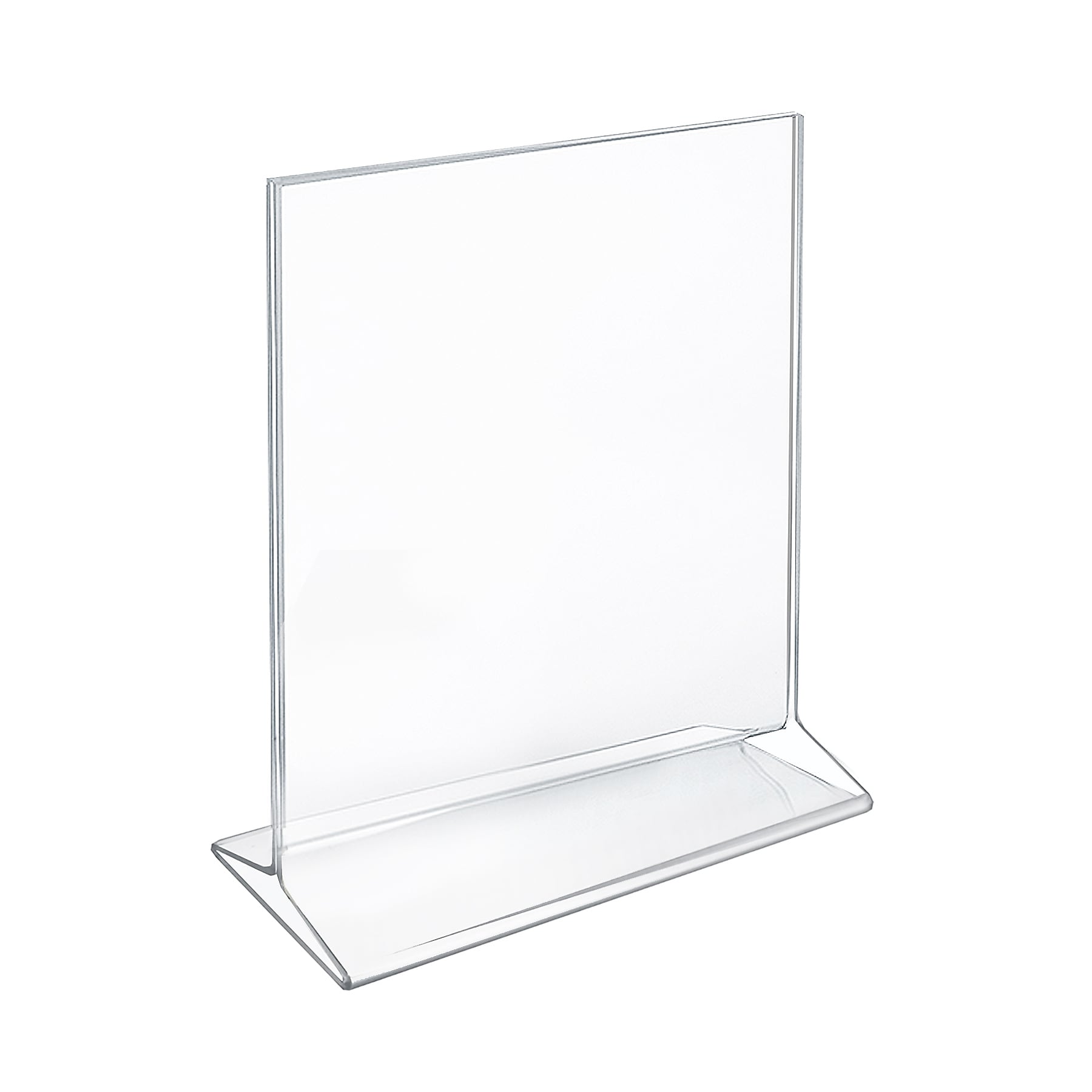 Azar Sign Holder, 8.5" x 11", Vertical, Table Top, Clear, Acrylic, 10/Pack (142715)