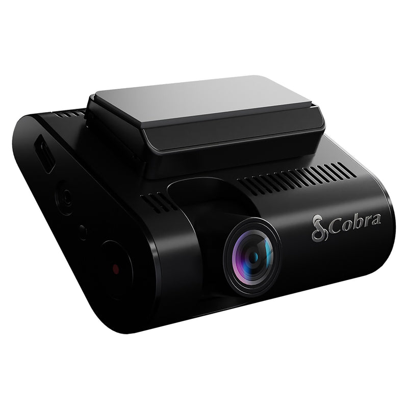 Cobra SC 250R Front 4K Smart Dash Cam with 1080p Rear Accessory Cam, GPS, Wi-Fi & microSD Card, Black (SC250R)