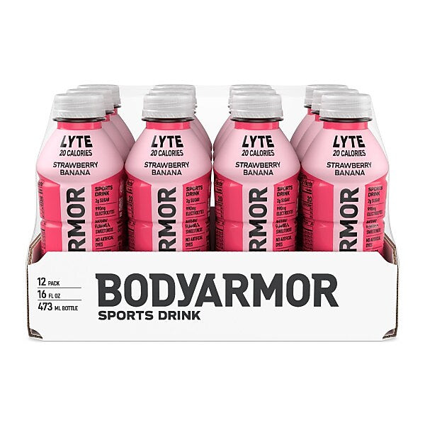 BodyArmor LYTE Strawberry Banana Sports Drink, 16 oz., 12/Pack (411896)