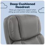 Serta Fairbanks Ergonomic Bonded Leather Executive Big & Tall Chair, 350 lb. Capacity, Gray (43675B)