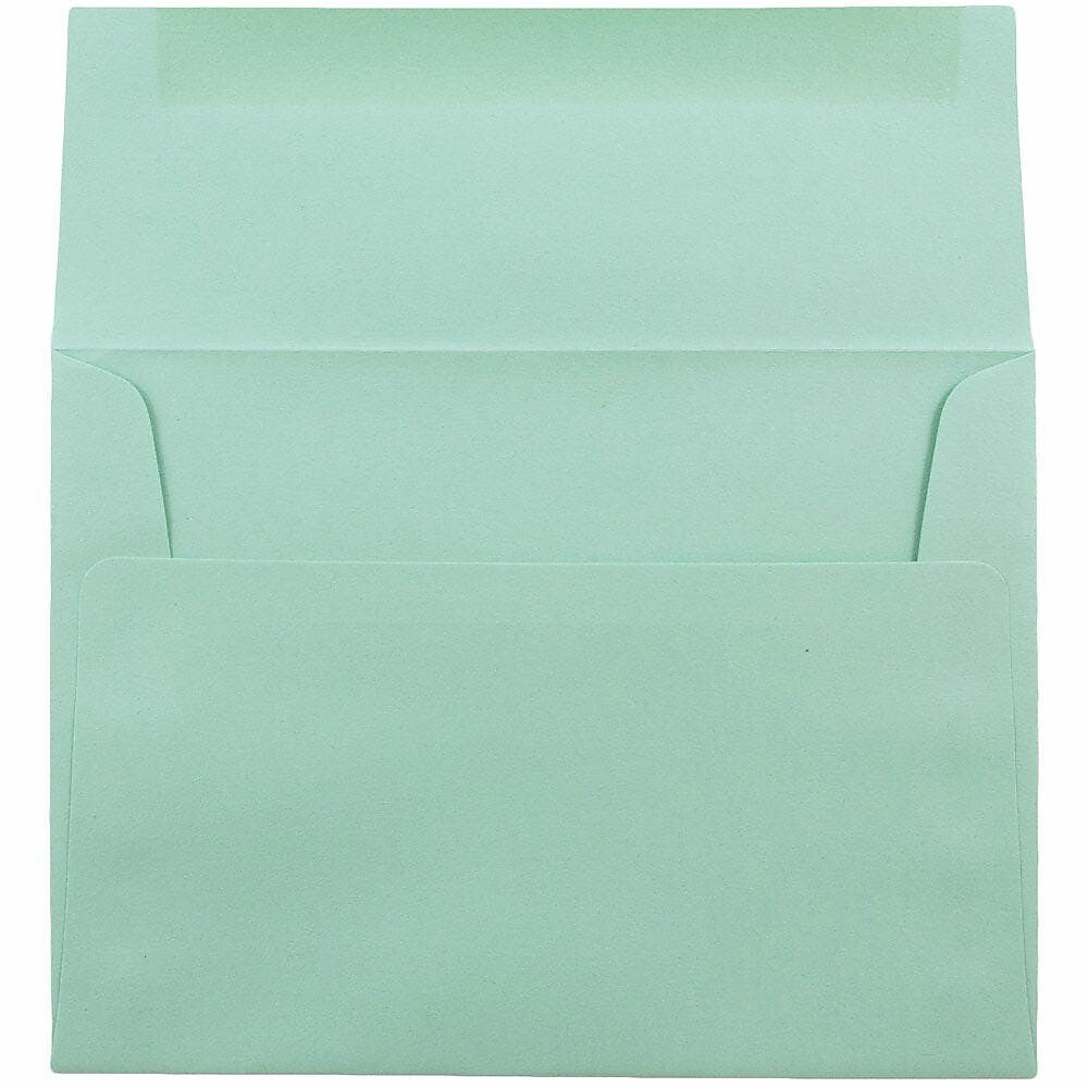 JAM Paper A6 Booklet Envelope 4 3/4" x 6 1/2", Aqua Blue, 100/Pack (157460d)
