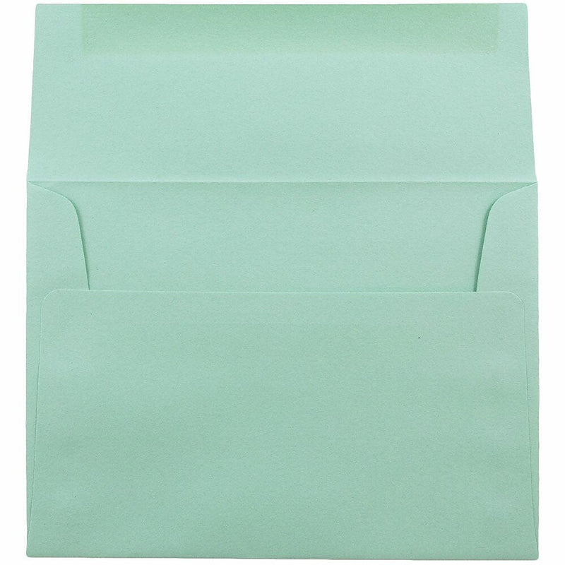 JAM Paper A6 Booklet Envelope 4 3/4" x 6 1/2", Aqua Blue, 100/Pack (157460d)