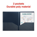 Staples 2-Pocket Plastic Presentation Folder, Blue (21624-CC/20644)