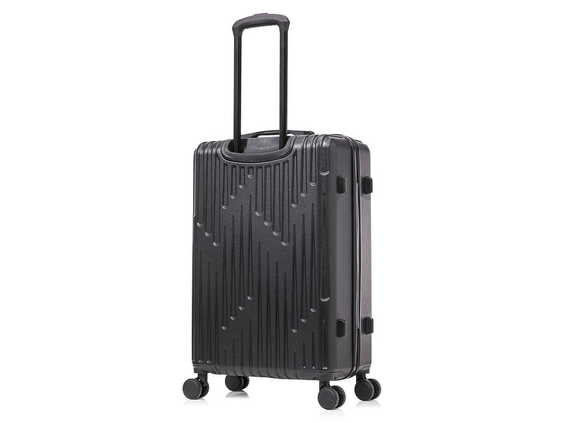 InUSA Drip 24" Hardside Suitcase, 4-Wheeled Spinner, TSA Checkpoint Friendly, Black (IUDRI00M-BLK)