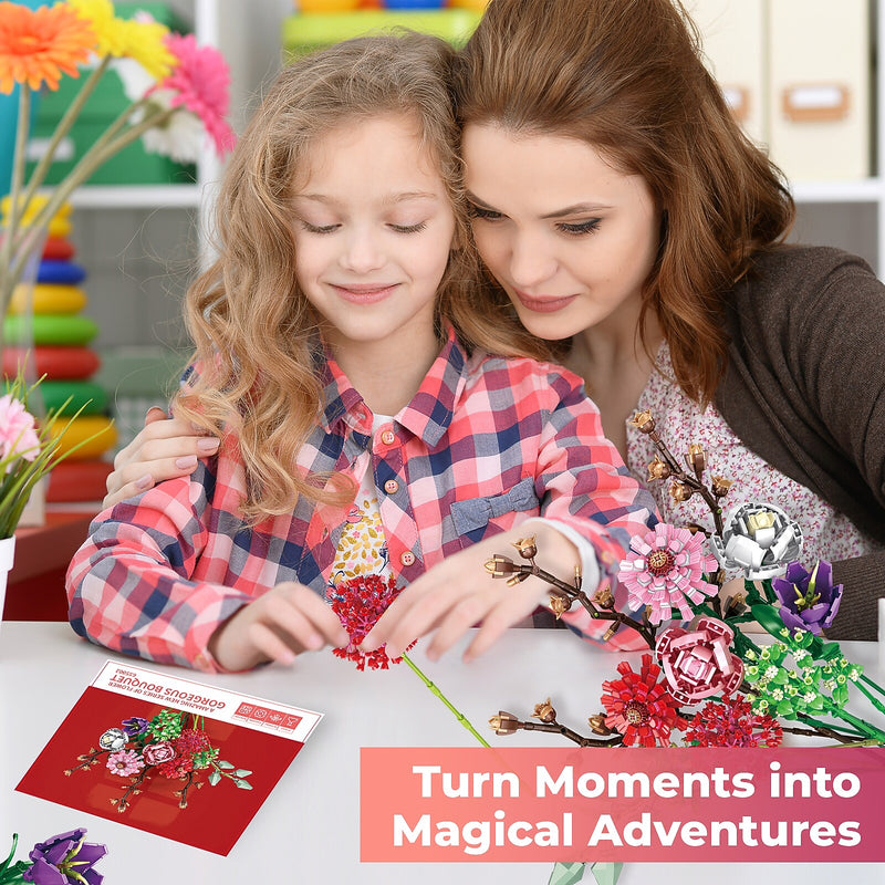 Contixo BK03 Spring Bouquet Floral Collection Building Block Set, 1,237 Pieces (CNXBK03)