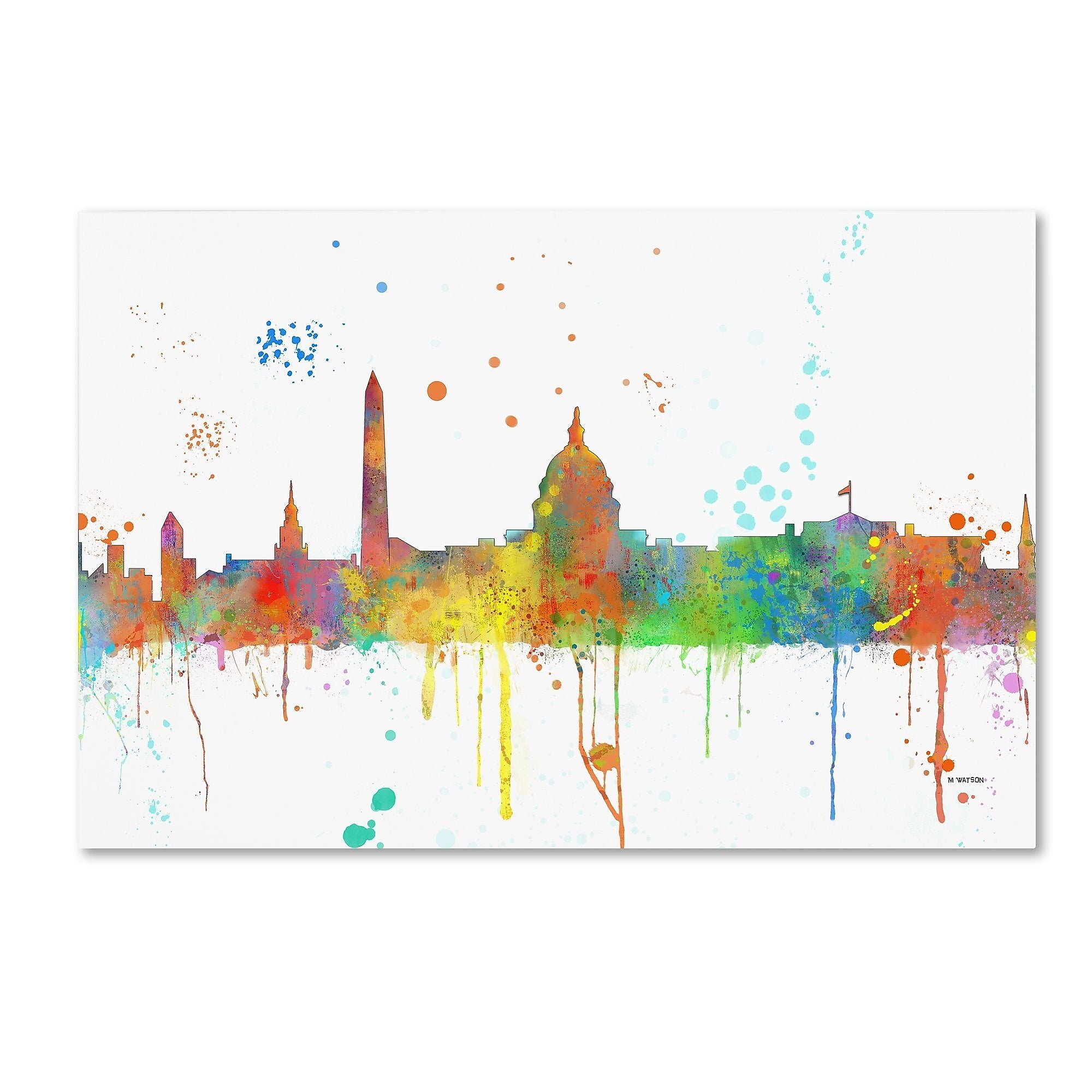 Trademark Fine Art Marlene Watson 'Washington DC Skyline Mclr-1' 12" x 19" Canvas Stretched Art Print (190836212149)