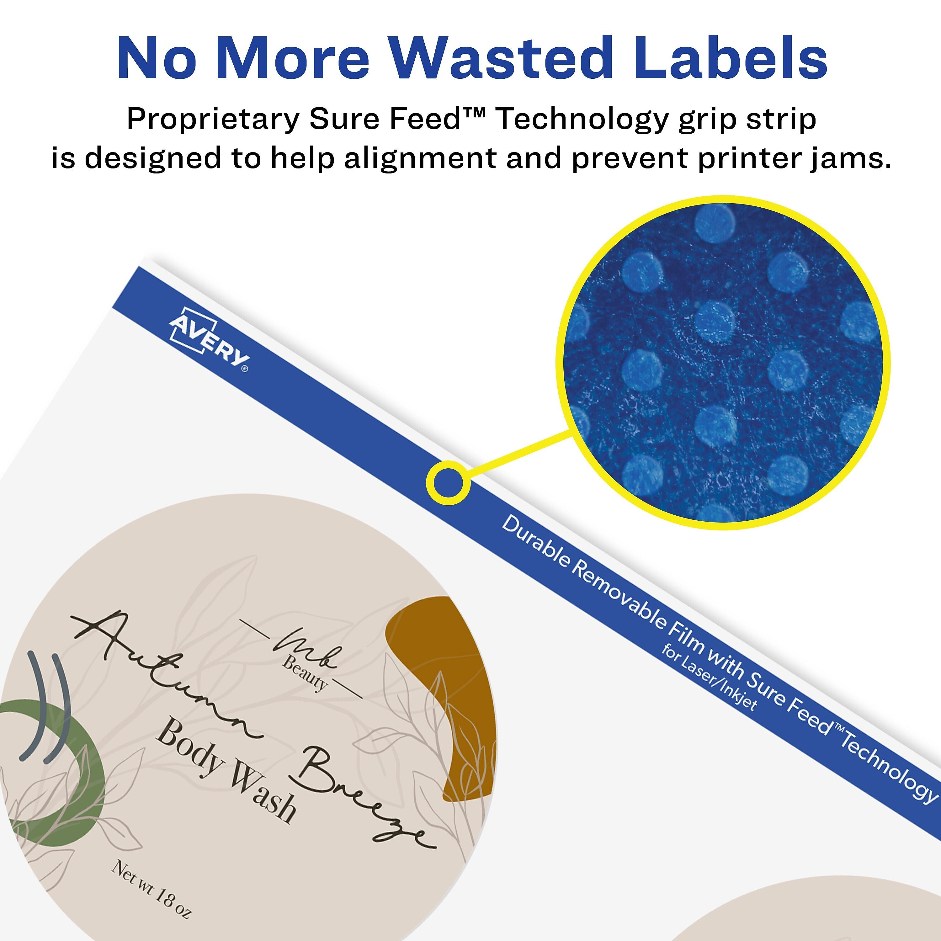 Avery Laser/Inkjet Round Multipurpose Labels, 3" Dia, 48 Labels/Pack (94513)