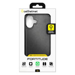 cellhelmet Fortitude Series MagSafe Phone Case for iPhone 16 Plus, Shock Absorbing, Onyx Black (CF-105-BLK)