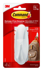 Command Large Decorative Hook, 5lb., White (17083ES)