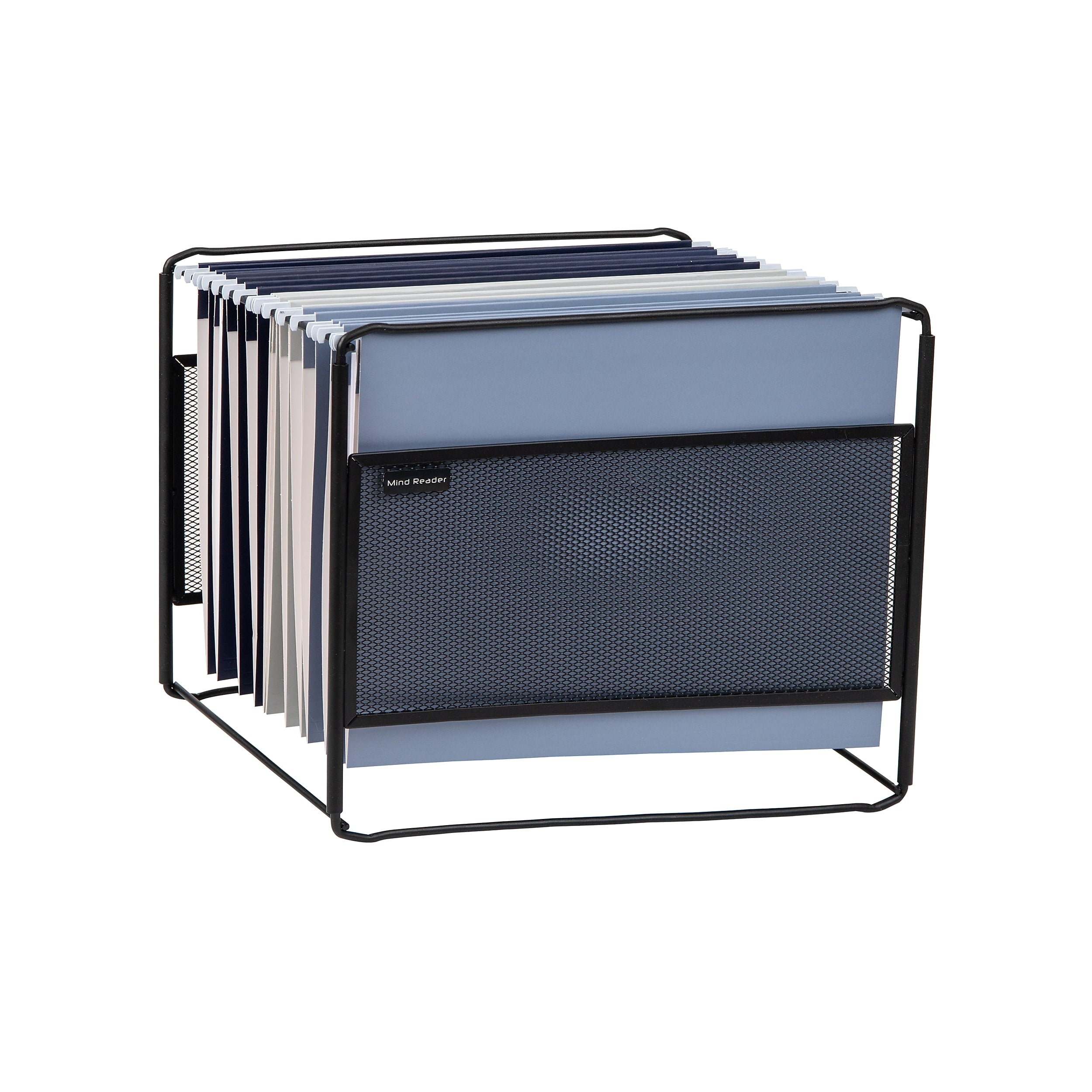 Mind Reader Metal File Organizer, Black (BOXFILE-BLK)