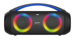 Gemini Sound 50W Bluetooth Speaker Portable Wireless IPX5 Waterproof Speaker with FM Radio, LED Party Light - Black (GGO-230L)