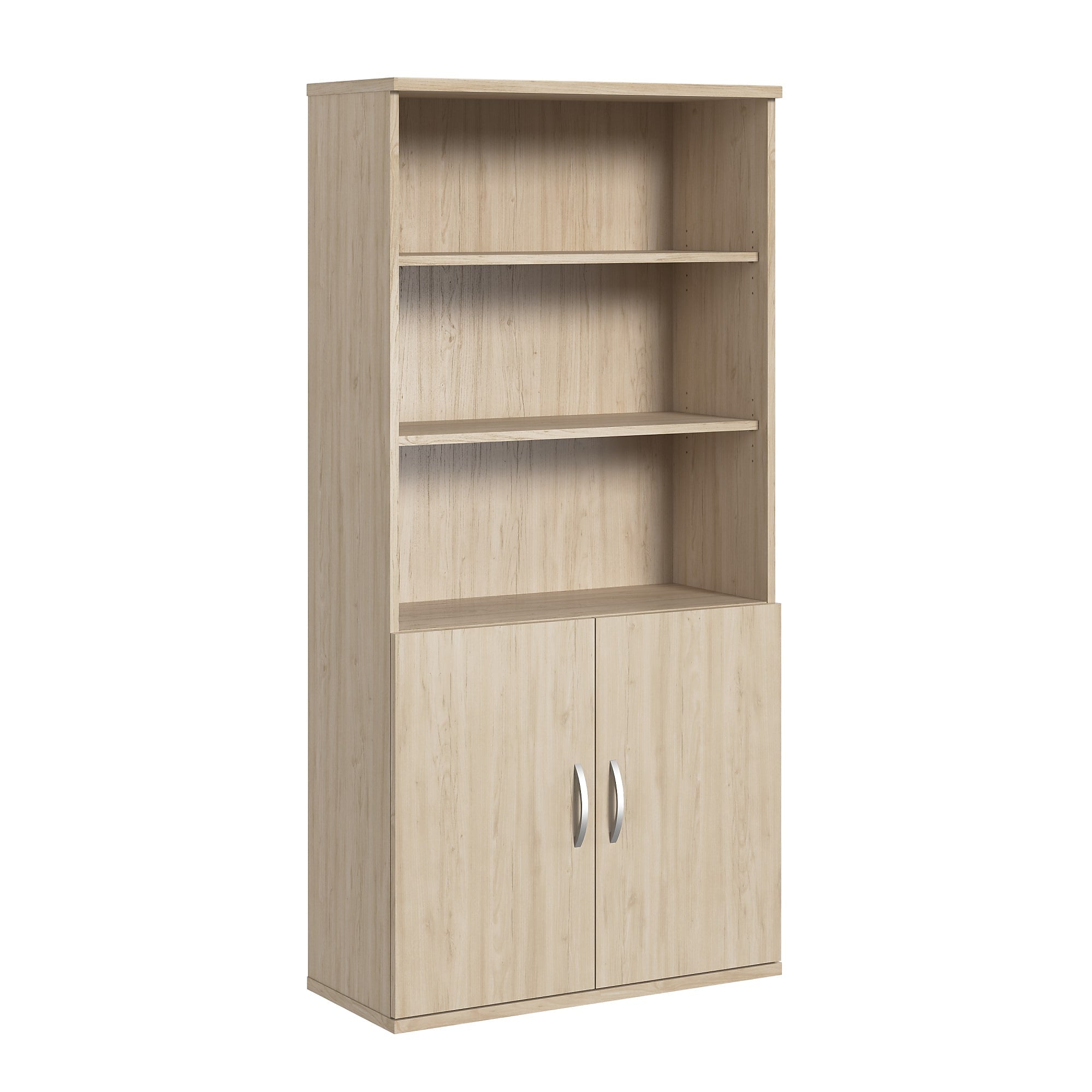 Bush Business Furniture Studio C 73"H 5-Shelf Bookcase with Adjustable Shelves, Natural Elm Laminated Wood (STC015NE)