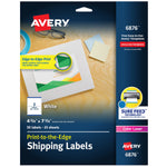 Avery Print-to-the-Edge Color Laser Shipping Labels, 4-3/4" x 7-3/4", White, 50 Labels/Pack (6876)