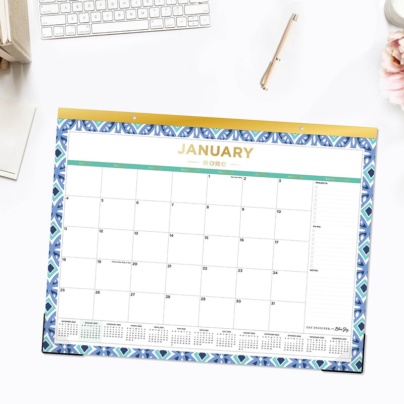 2026 Day Designer for Blue Sky Tile 22" x 17" Monthly Desk Calendar (133694-26)